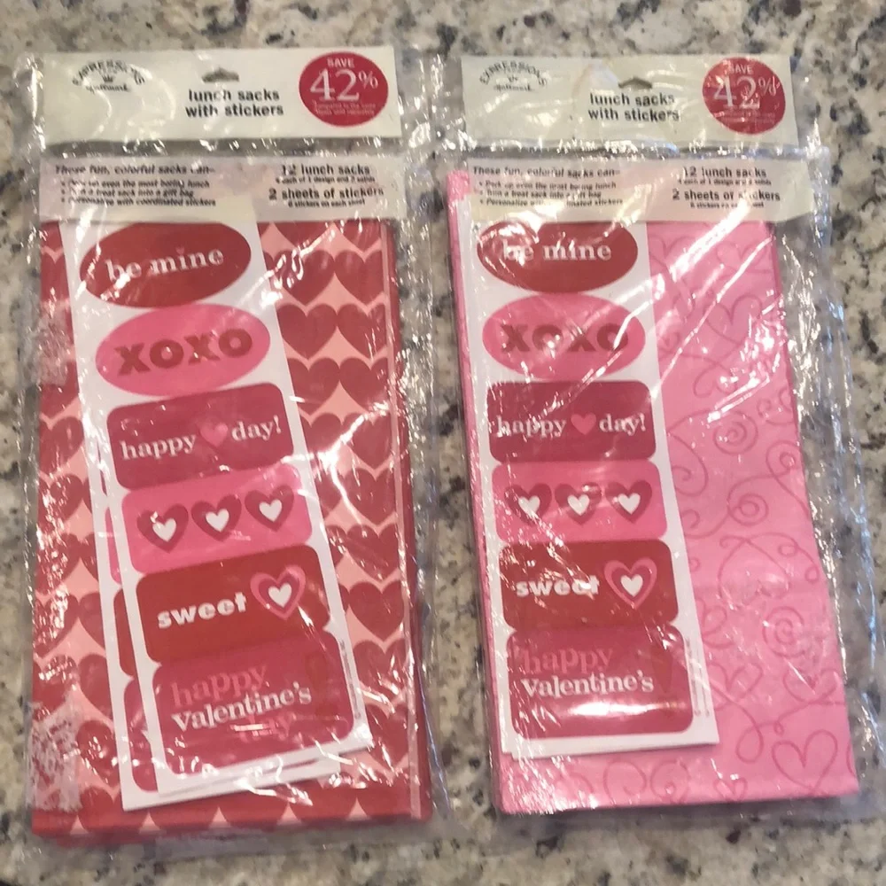 NEW LISTING!!! Heart Love Valentine's Everyday Lunch Snack Goodie Gift Bags 24